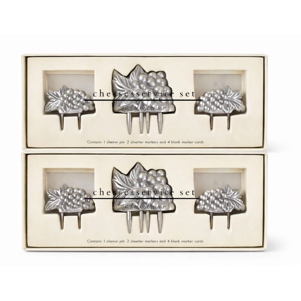 Pier 1 ‎ Imports Aluminum Charcuterie Cheese  Entertainment Sets (2) Wine Night